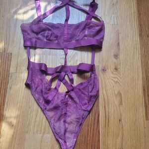 Purple Strappy Victoria’s Secret Lingerie Teddy Body Suit